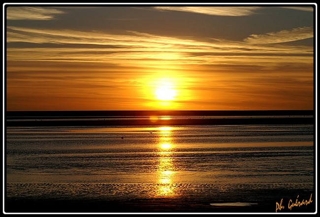 coucher soleil en Baie