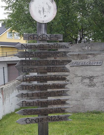 Panneau indicateur Kirkenes