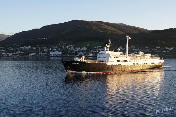Nous croisons le Lofoten, tÃ´t le matin
Keywords: Norvege;Express Cotier